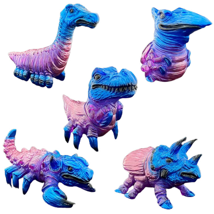 Purple Clear Painted Fossil Pods (Set of 5) by James Groman
