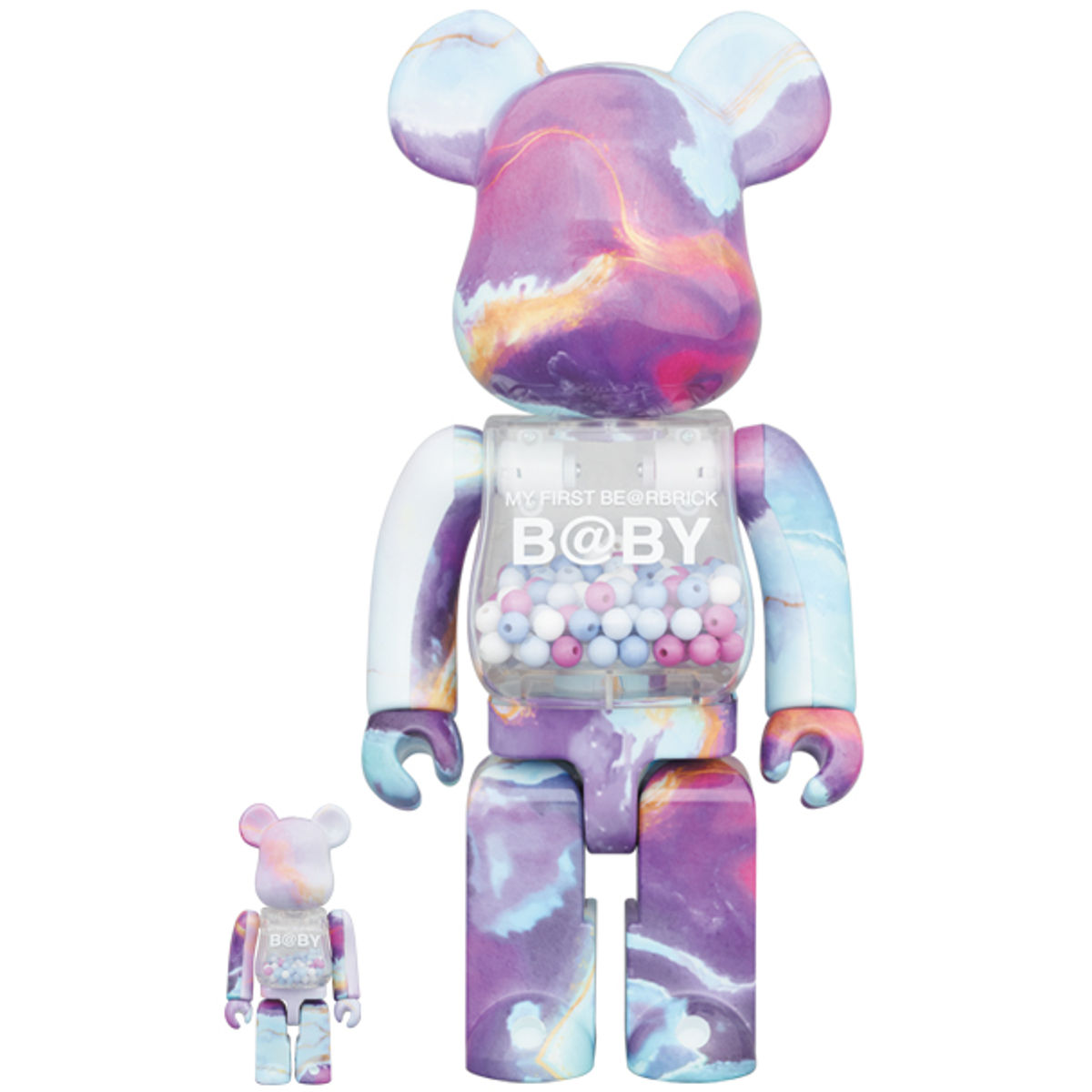100% + 400% Marble My First B@by Bearbrick (Set)
