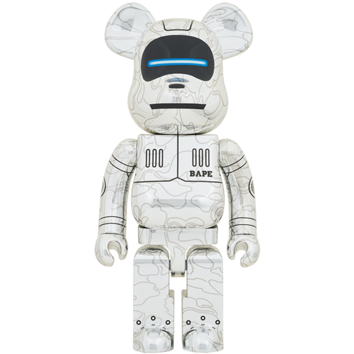 1000% Silver Baby Milo x Sorayama Bearbrick