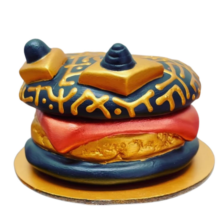 Gold Burger with Copper Cheese on Charcoal Bun by db3 (Dave Behrens)