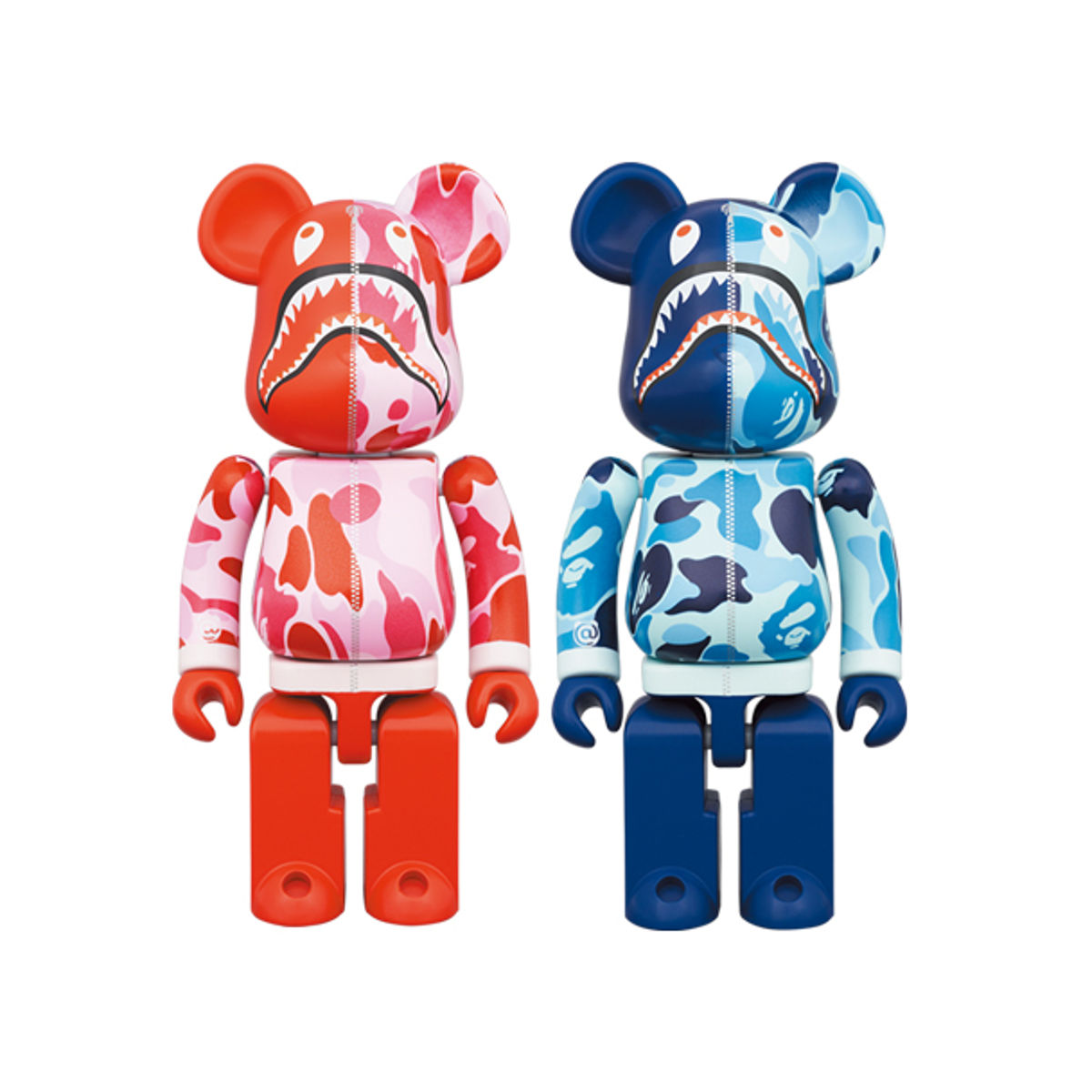 200% Pink & Blue ABC Camo Shark Bearbrick (Set)