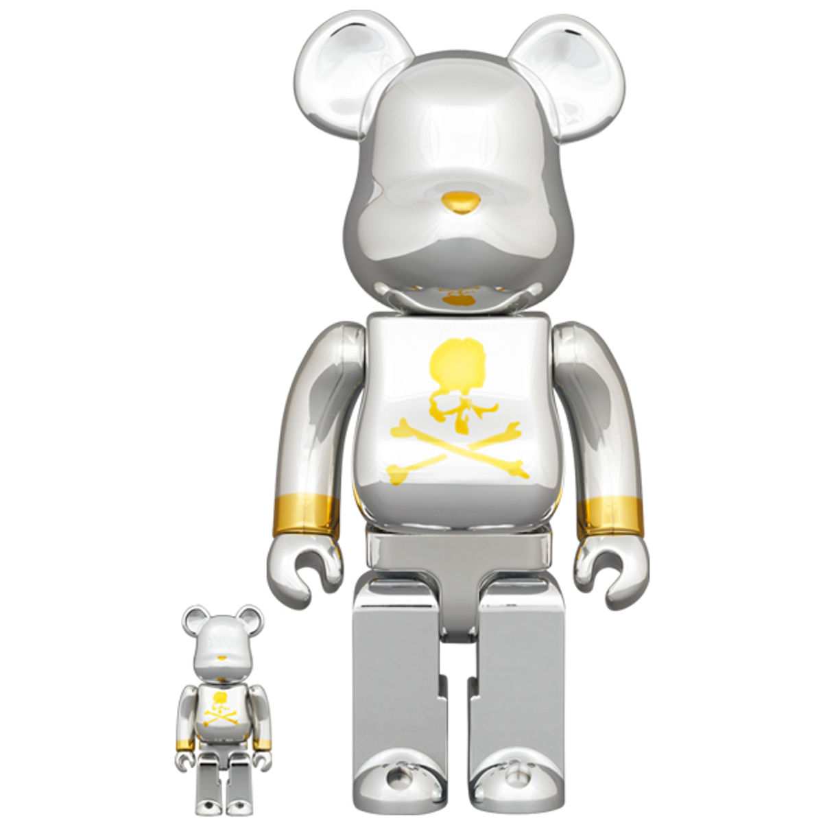 100% + 400% Silver Plated Mastermind Japan Be@rbrick (Set)