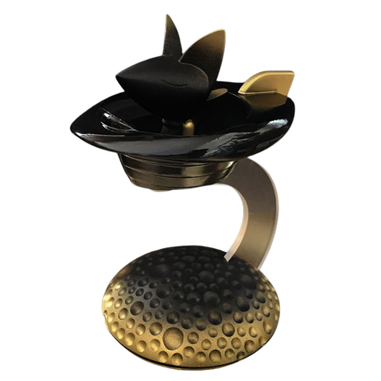 Cosmonaut Moon Foxes - Black & Gold by Sergey Safonov