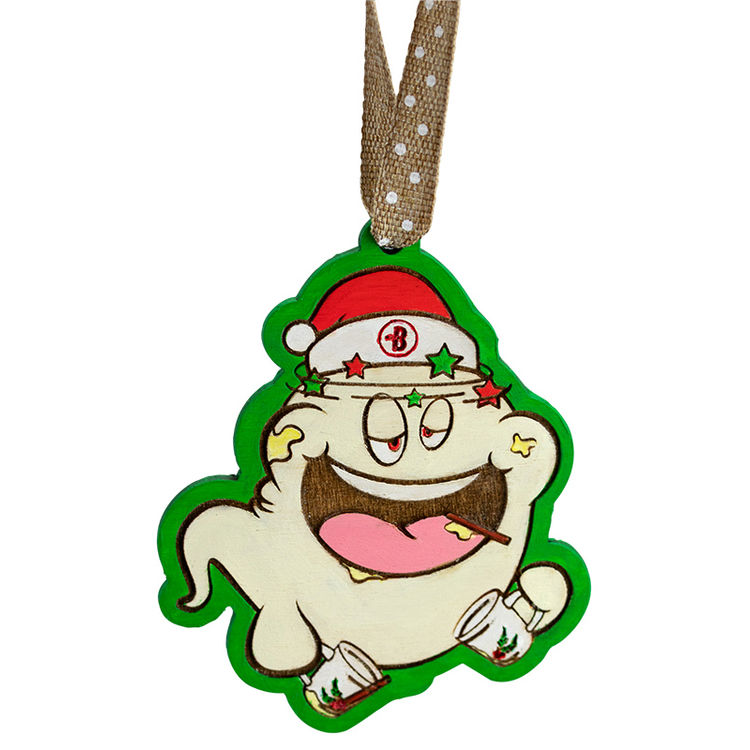Chubby Ghost Wooden Christmas Ornament: Bright Edition by Bruckaroni