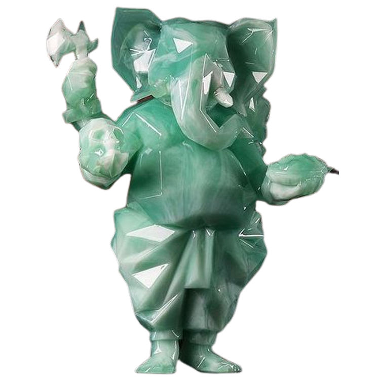 Celeste Marble Low Poly Ganesha by Kaiju Smuggler