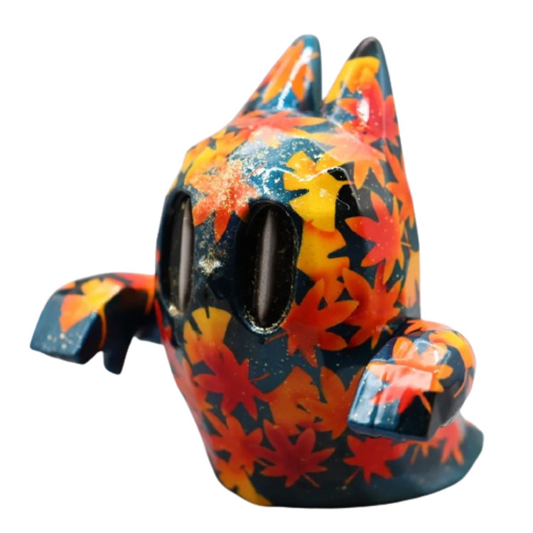 Autumn Leaves Ben the Ghost Cat by Painter-Net (Toshihiko Ito)