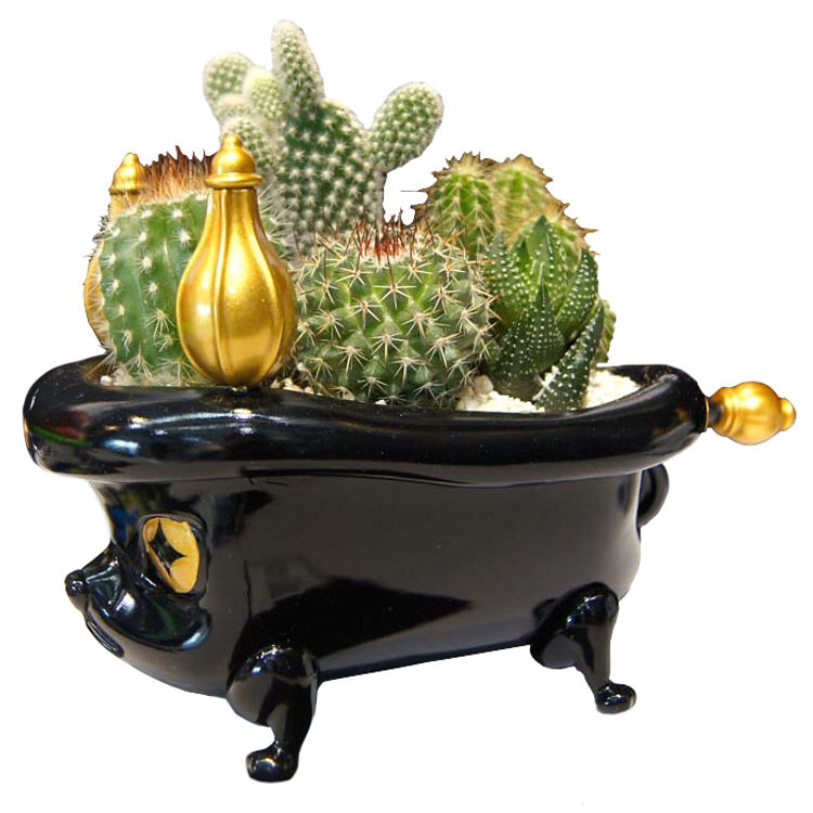 Miwu Blumau Flower Pot Black by Burning Monster