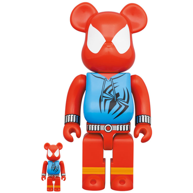 100% + 400% Scarlet Spider : The Amazing Spider-Man Be@rbrick (Set) by Marvel