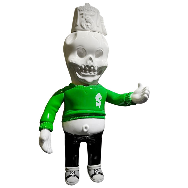 Bonehead White Green by Knuckle (Little Chop Design)