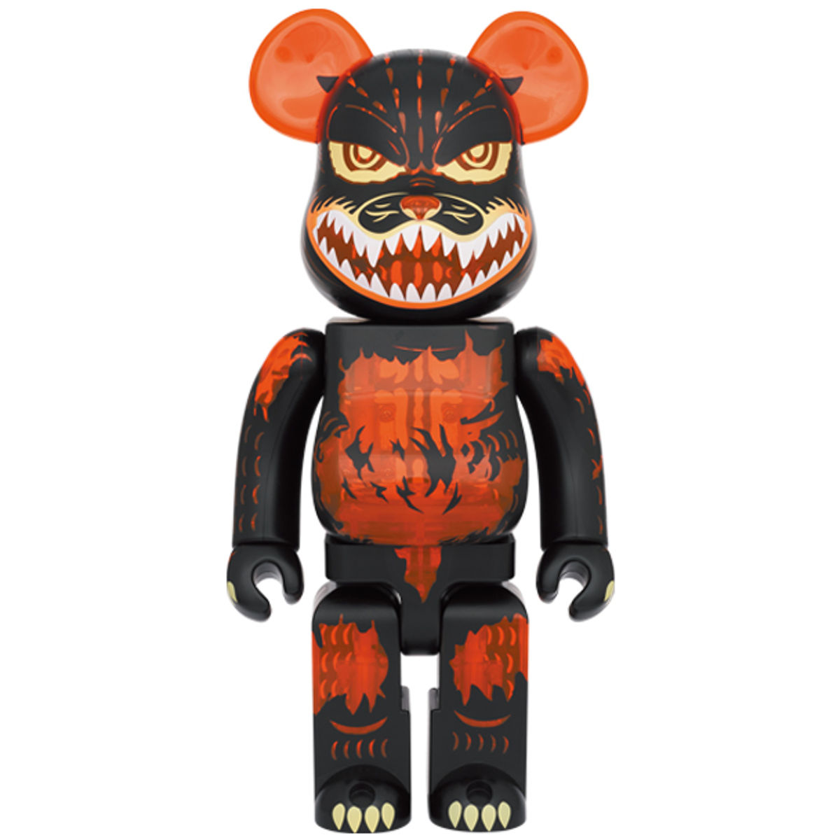 100% + 400% Clear Orange Meltdown Godzilla VS Destroyer Bearbrick (Set)