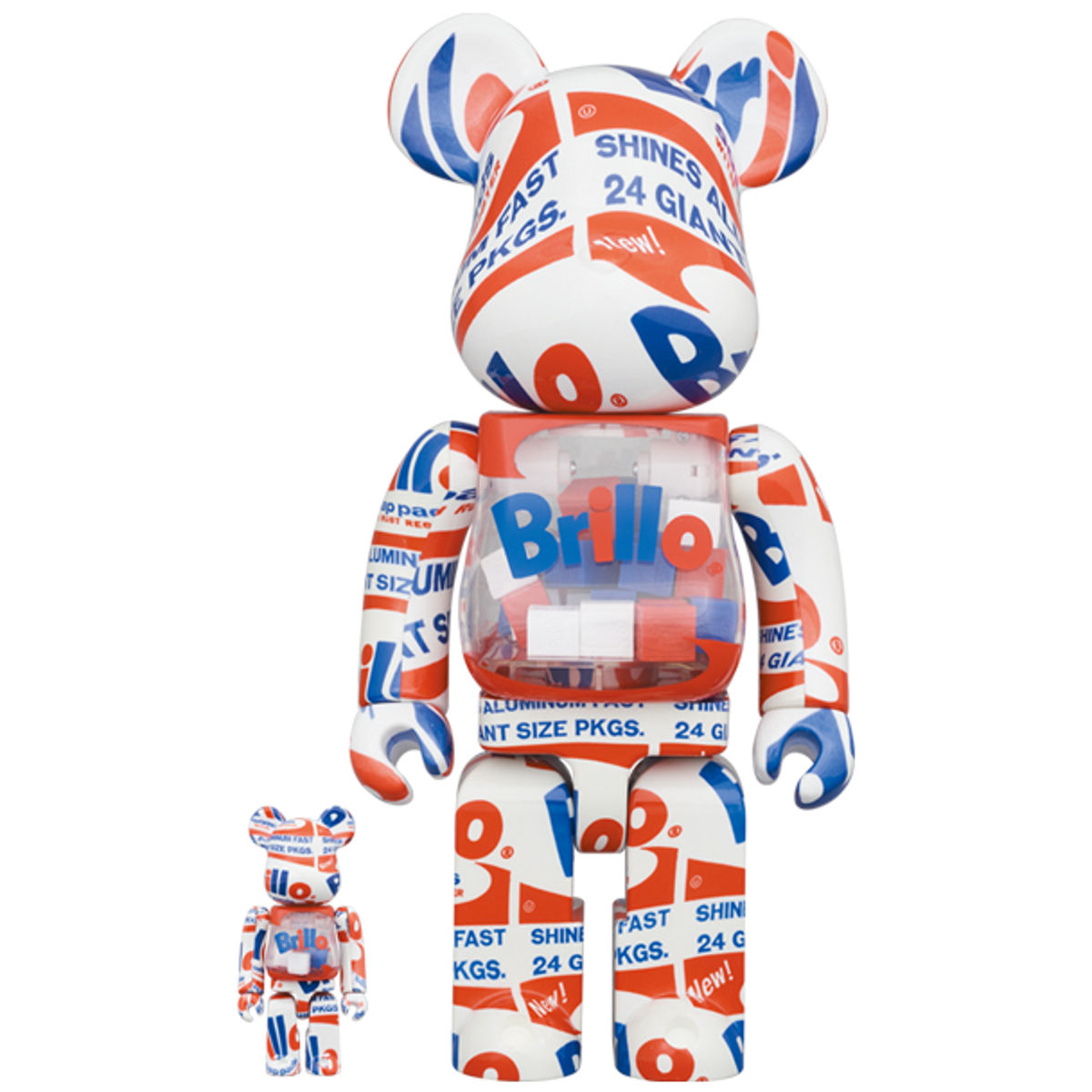100% + 400% Brillo 2022 Andy Warhol Bearbrick (Set)