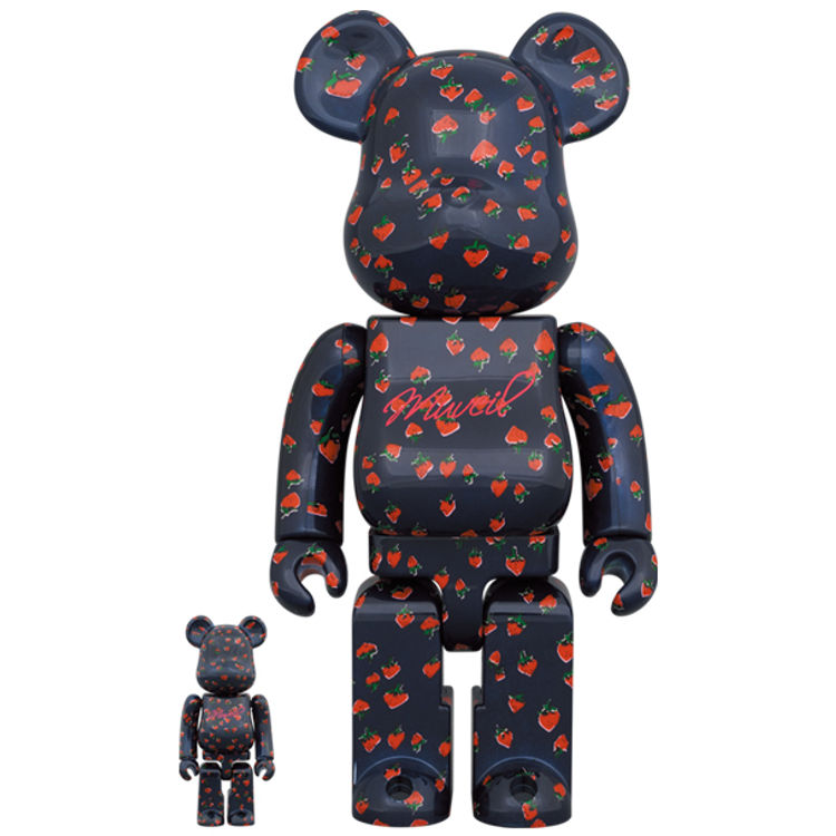 100% + 400% Strawberry Pattern Muveil Be@rbrick (Set) by Muveil