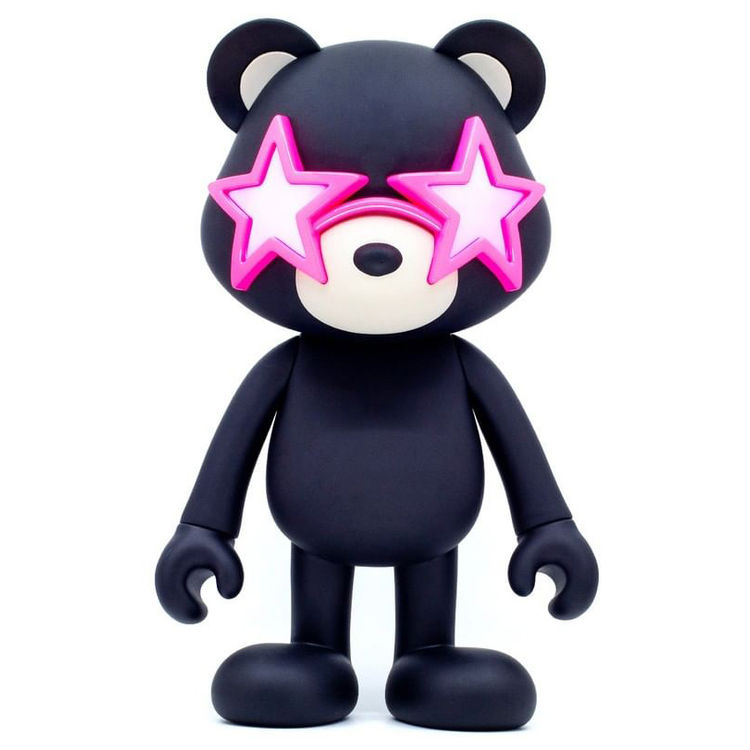 Phanta Bear Black with Pink Glasses (Large) by Hero Cross
