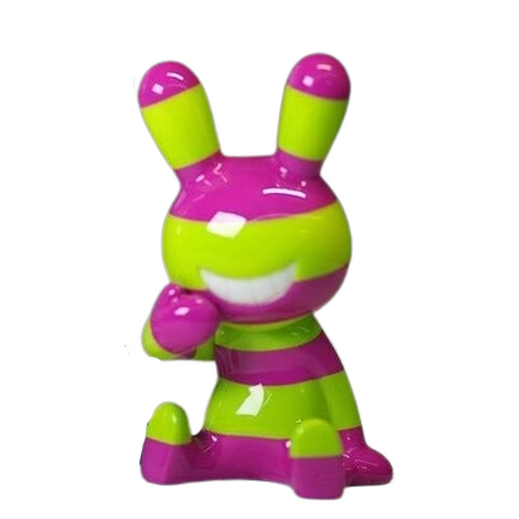Pink Green Black Rabbit Stripe by Tadayuki Iwa (Black Rabbit)