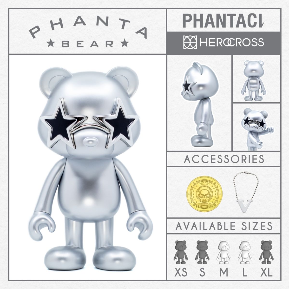 Phanta Bear Solid Series - Silver (Medium)