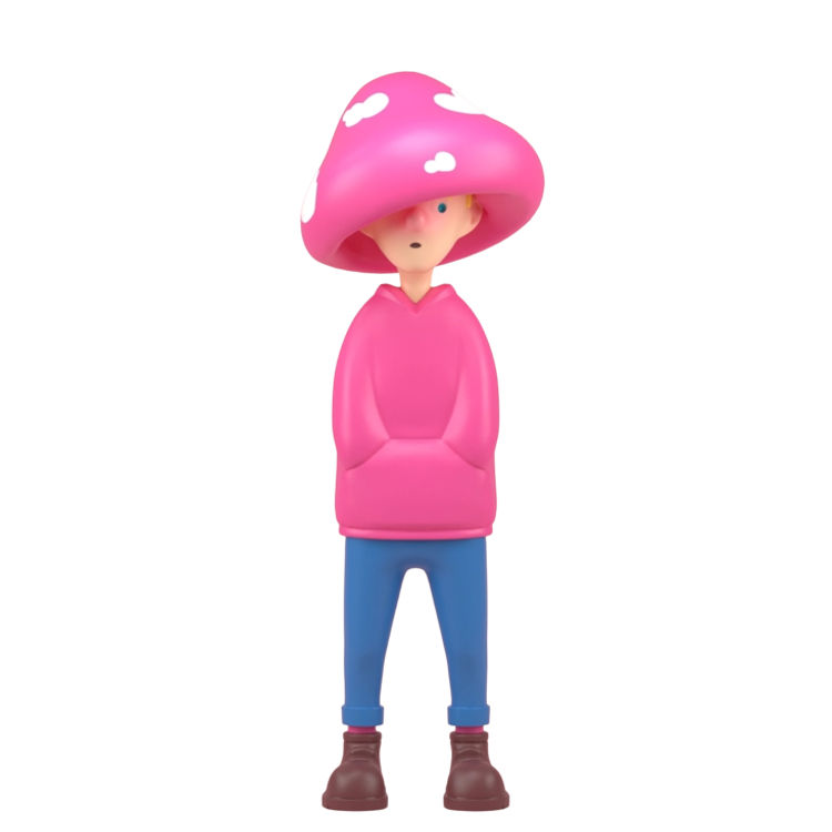 8" Boy Diffuser - Hansel Pink Mushroom by Jibi