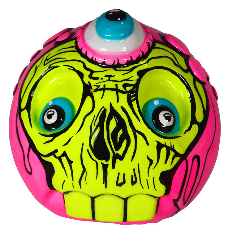 Neon Gumball Skull by Kat Liepins