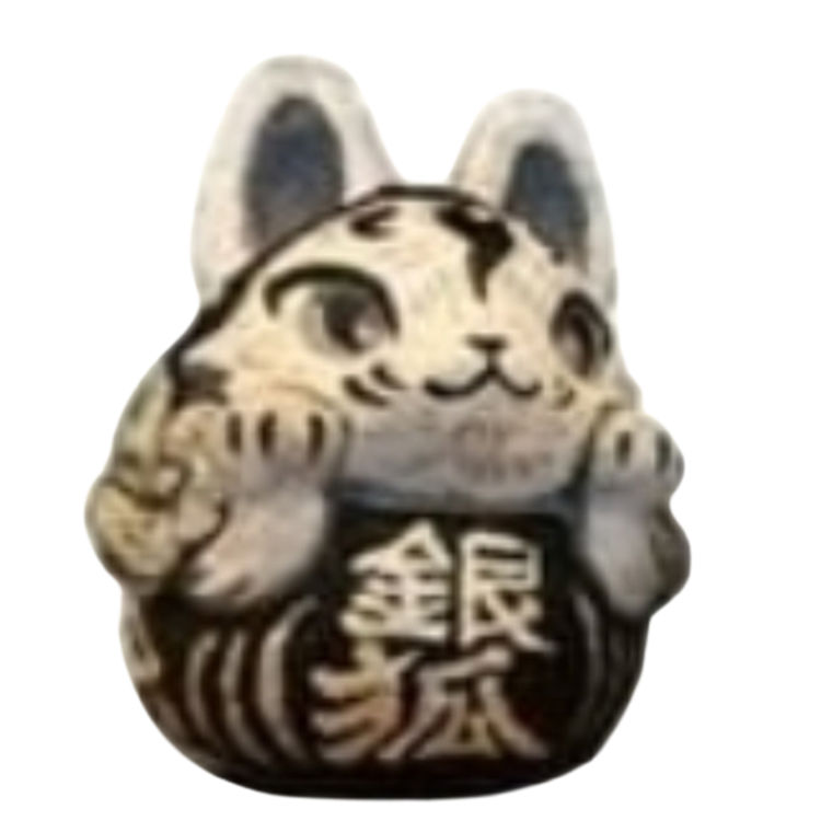 Silver Daruma Fox by Genkosha