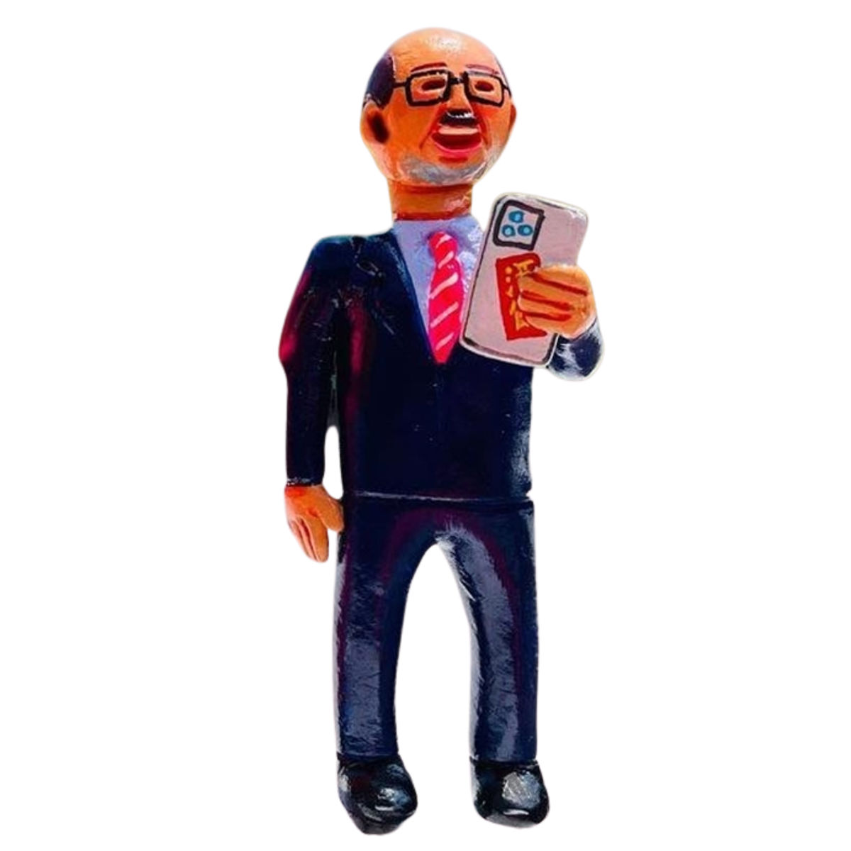 Mr. Satoshi in Black with Phone