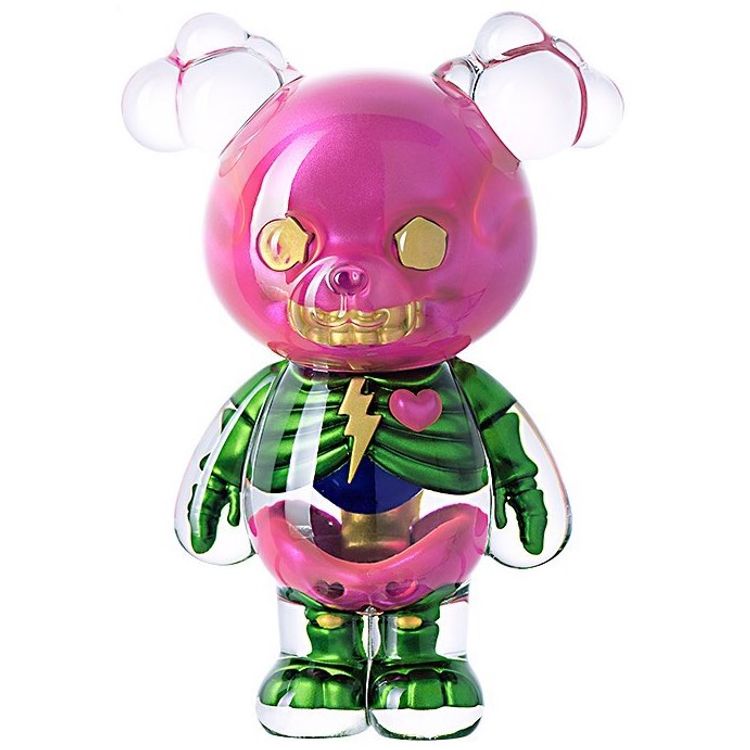 Pink and Green Sky Bear by Pop Sunday