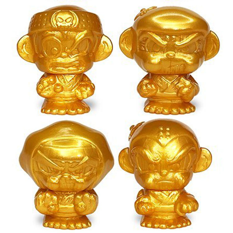 Gold Hyperactive Monkey & Friends Sofubi (Set) by Hyperactive Monkey (Jerome Lu)