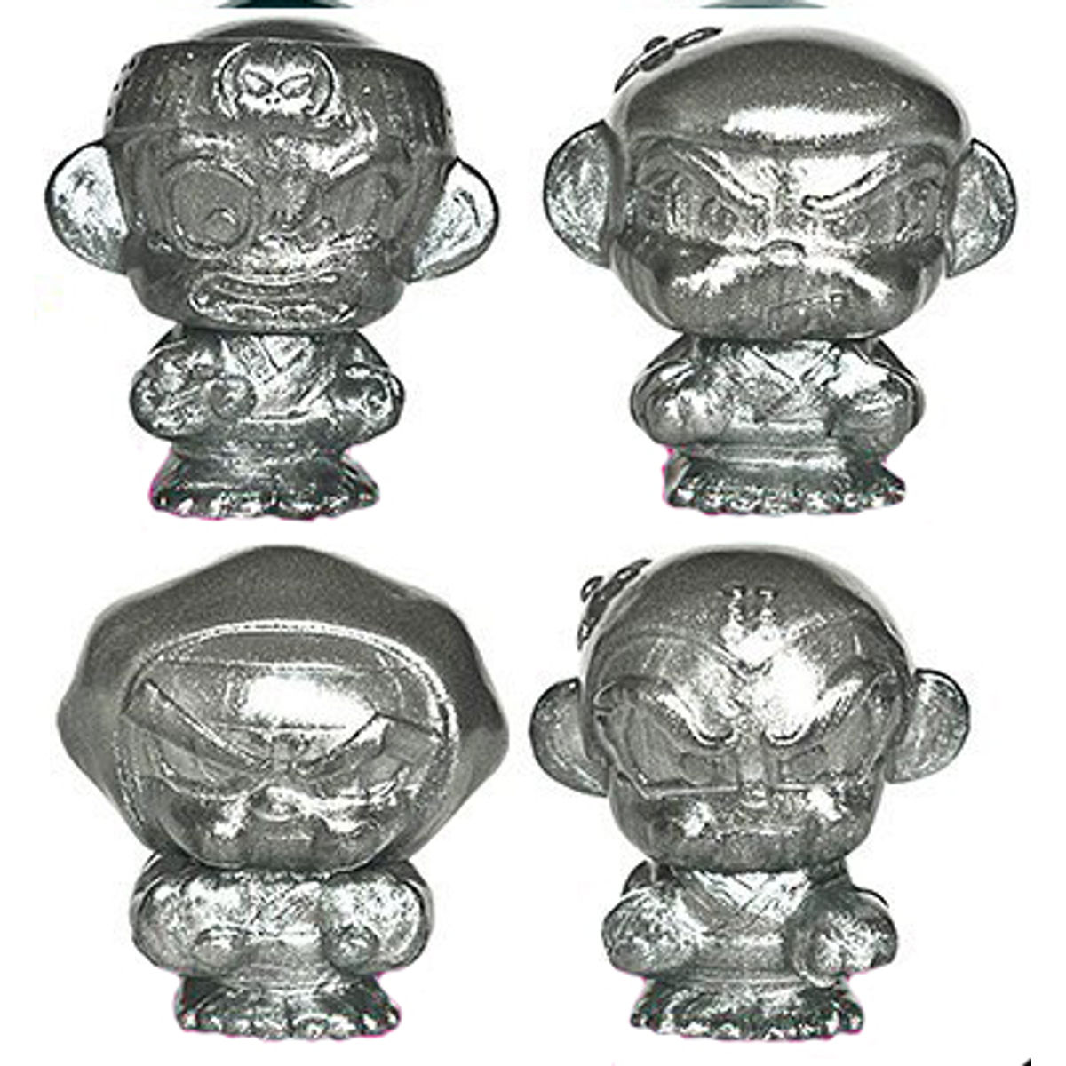Silver Hyperactive Monkey & Friends Sofubi (Set)
