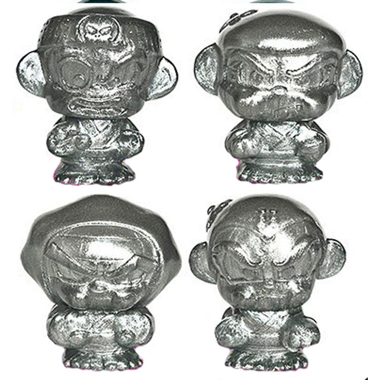 Silver Hyperactive Monkey & Friends Sofubi (Set) by Hyperactive Monkey (Jerome Lu)