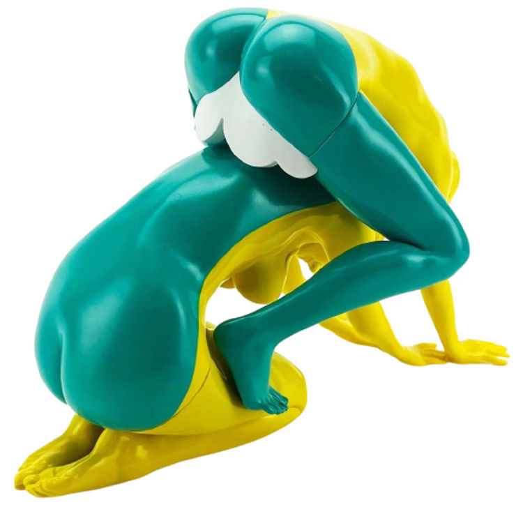 Teal & Yellow Lady Lips by Ron English