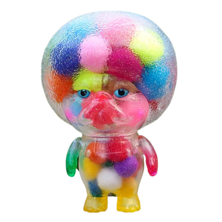 Clear Fluffy Roll Afro Cat by Bird Ark