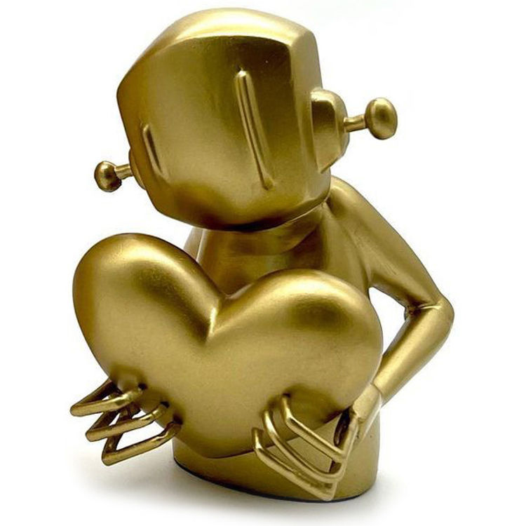 Robot w/Heart Bronze by ChrisRWK