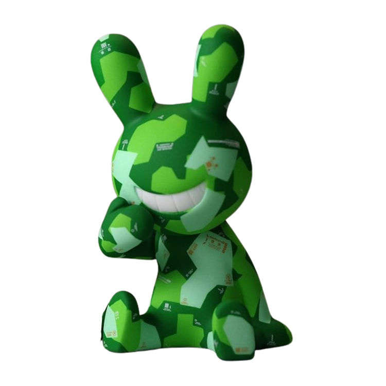Green Camouflage Black Rabbit by Tadayuki Iwa (Black Rabbit)