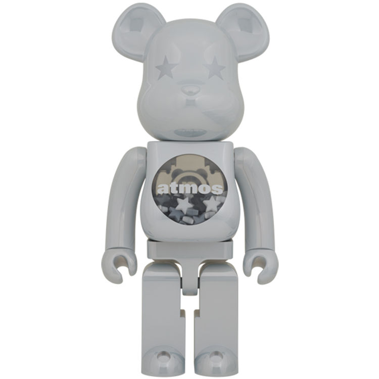 1000% White Chrome Atmos Bearbrick by Atmos