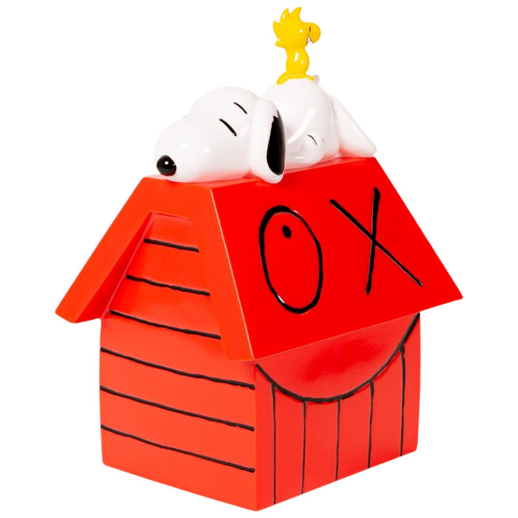 Snoopy Napping on House with Woodstock by Charles M. Schulz