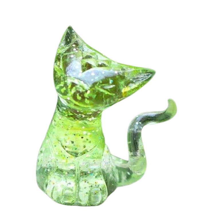 Clear Green Cosmic Cat by Miss Muju