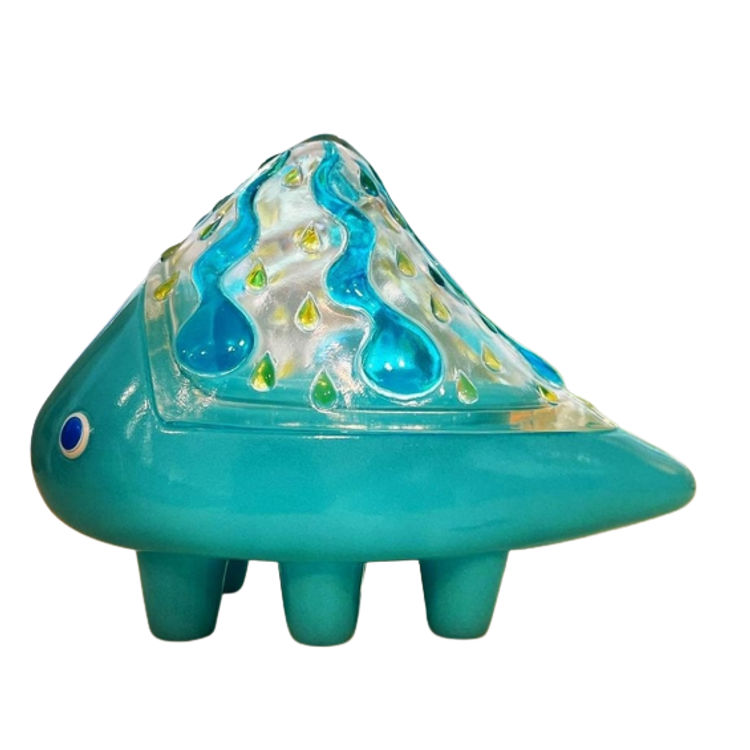 Blue Retro Glass Togemaru by Hana Music