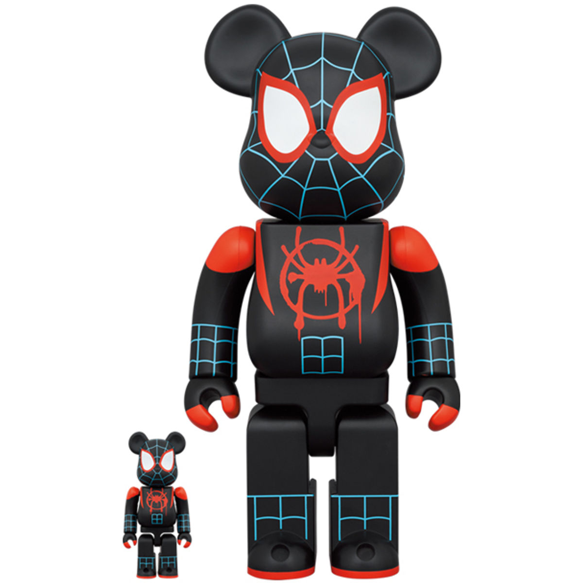 100% + 400% Miles Morales : Spider-man Into The Spider-verse Be@rbrick (Set)