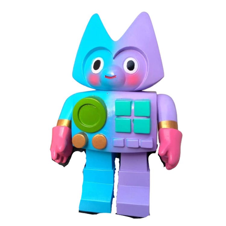 Blue Purple Vegan Robot by Chompton Stoodios