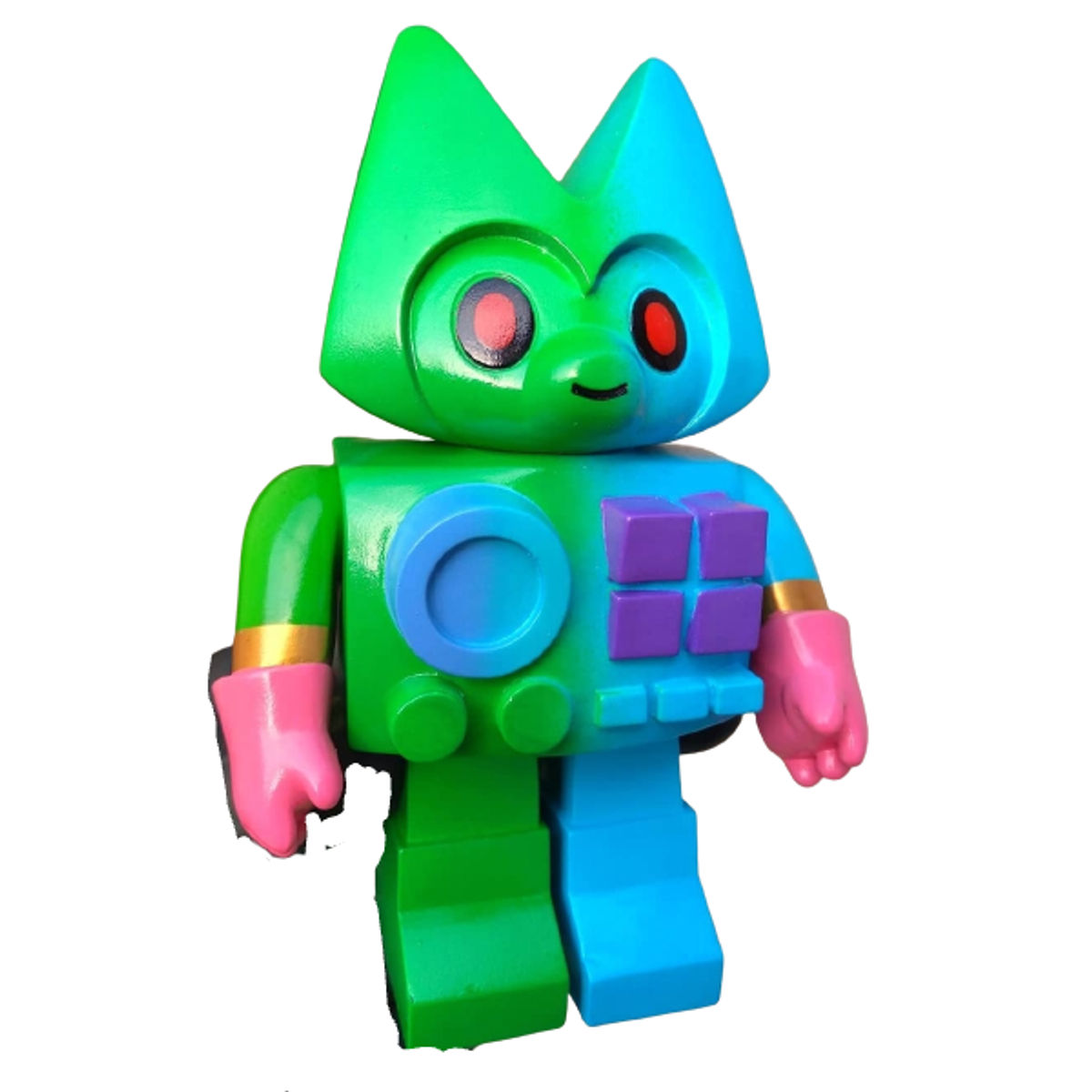 Green Blue Vegan Robot