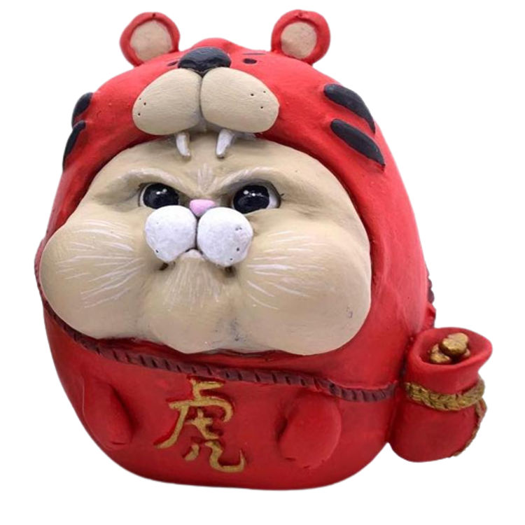Baby Tiger Daruma CHuB by Sculpty Meow