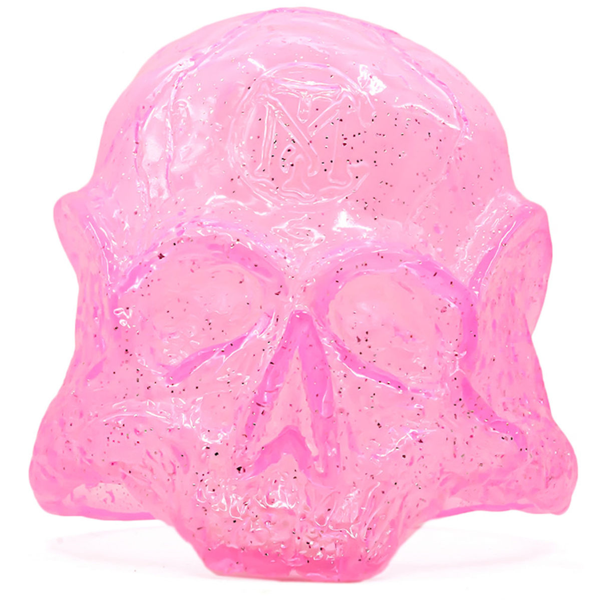 Clear Pink Glitter Almond