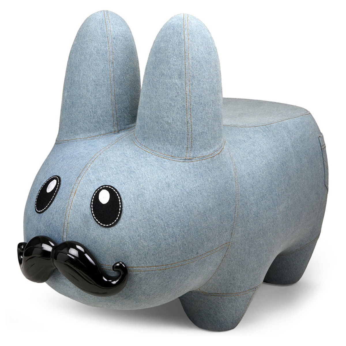 Demin Happy Stache Labbit Stool