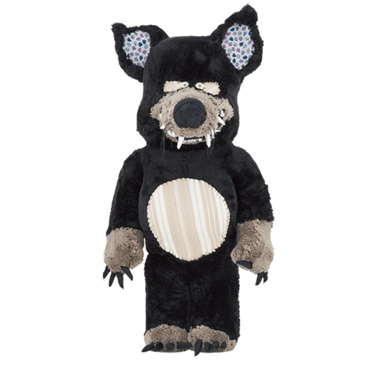 1000% Black Wolf : One of Kind Pattern Be@rbrick