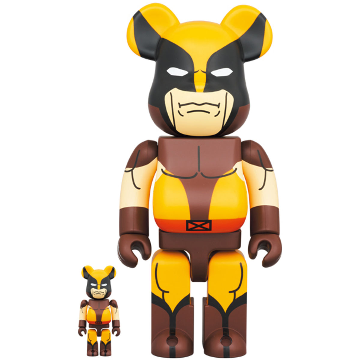 100% + 400% Brown Wolverine : X-Men Be@rbrick (Set)