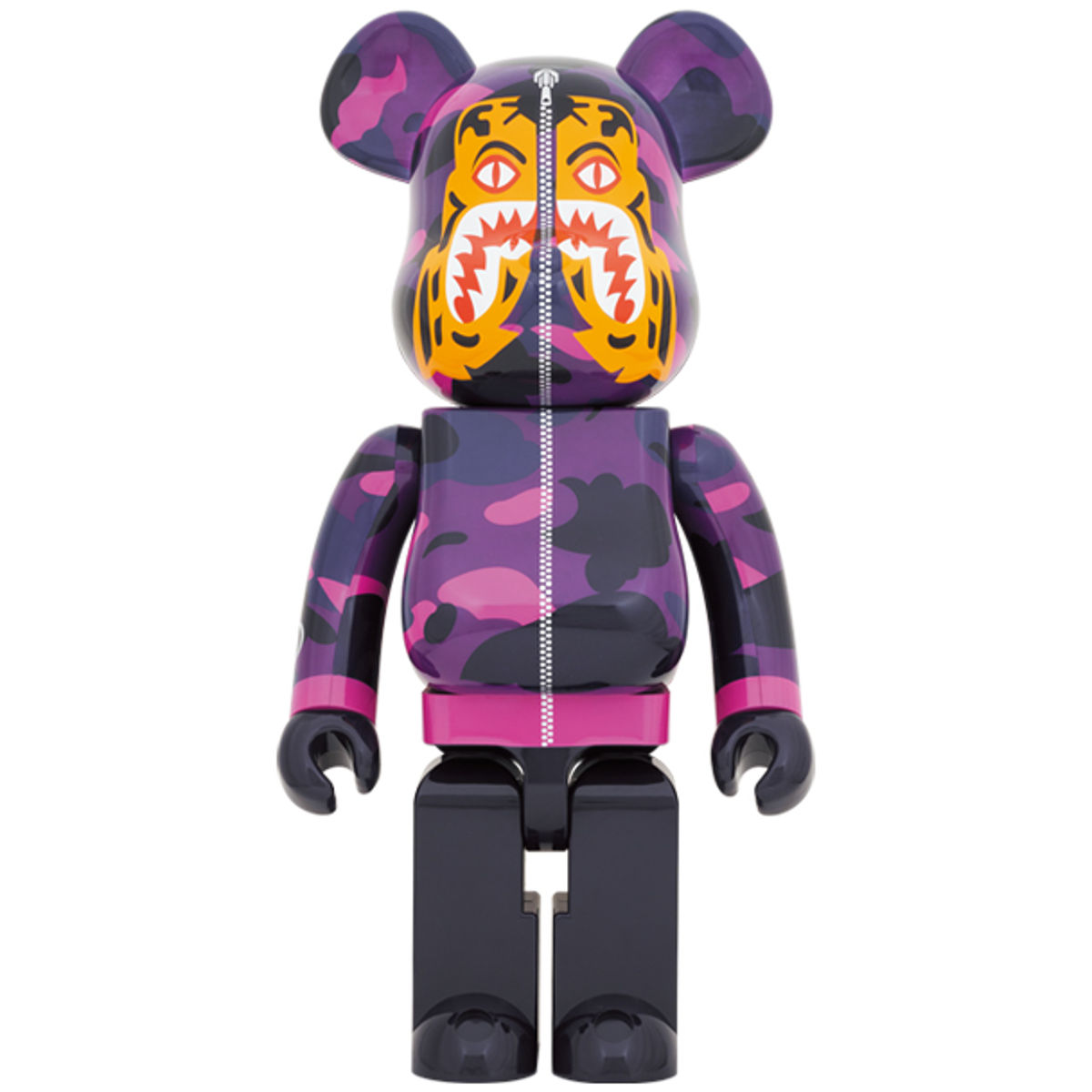 1000% Purple Camo Tiger BAPE Be@rbrick