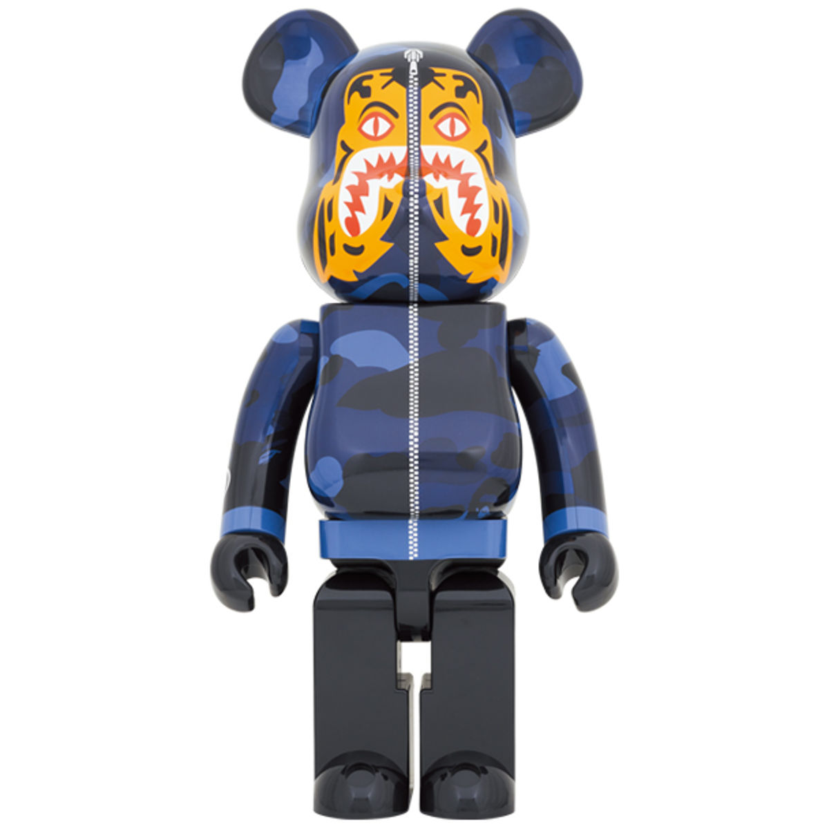 1000% Blue Camo Tiger BAPE Be@rbrick