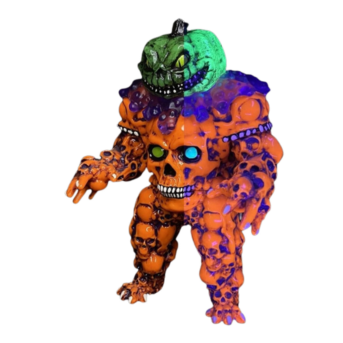 Orange Jack Ooze Skull Dangler