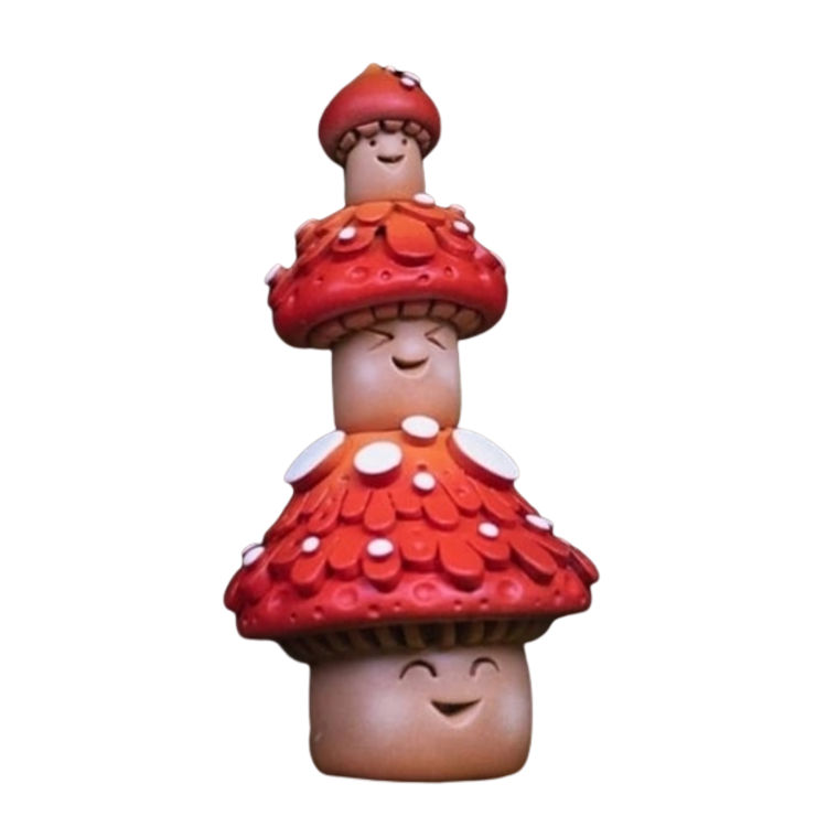 Red Mushroom Totem by Miss Muju