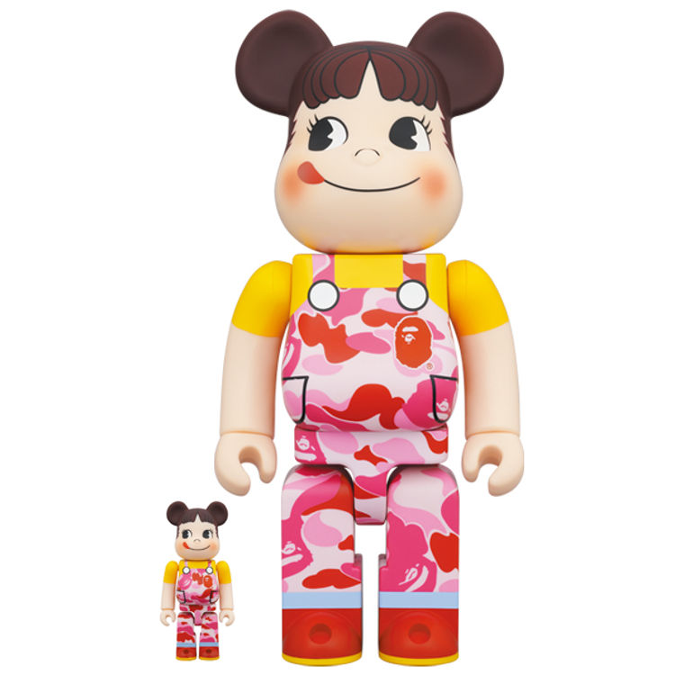 100% + 400% Pink Peko-Chan x BAPE Bearbrick (Set) by Fujiya