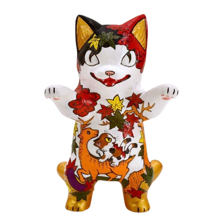 Deer in Autumn Leaves Negora by Konatsu Koizumi