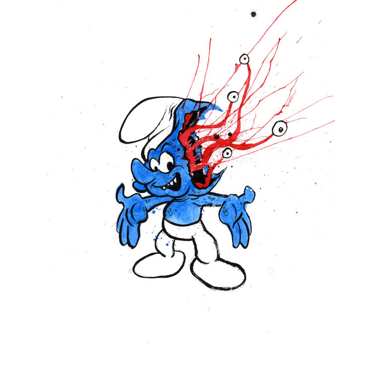 No-Longer Smurf #15 by Alex Pardee